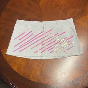 Victoria’s Secret Denim Sequin Mini Skirt Size 8